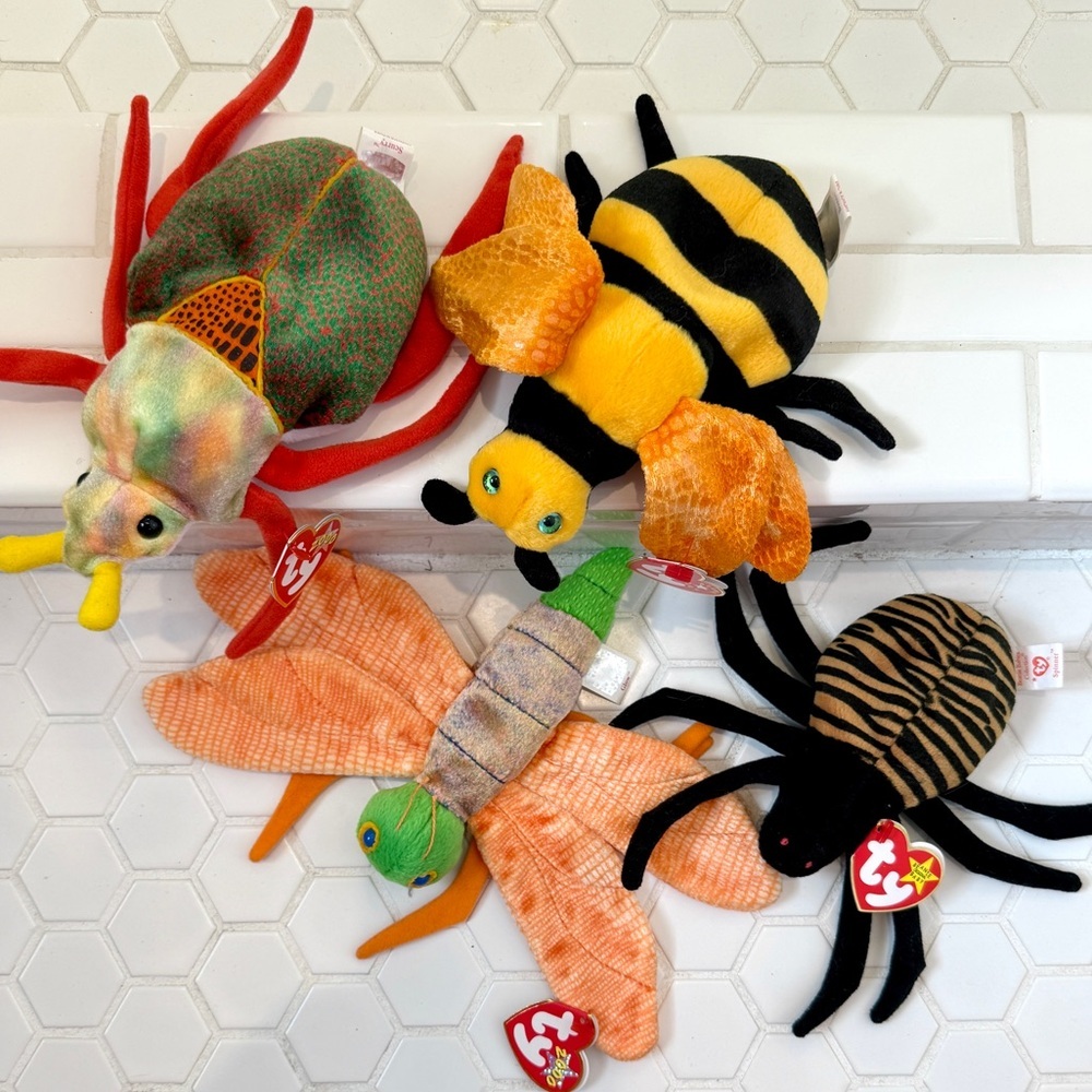 Vintage Ty Beanie Babies Insect Set
